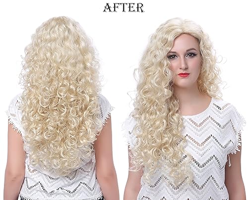 Miniatura 7 de Peluca de cabello largo rizado ondulado de cabeza completa OneDor de Halloween disfraces y postizos para fiestas