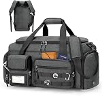 RAINSMORE Gym Bag 55L Large Travel Duffle Bag Men Waterproof Weekender Bag with Shoes Compartment & Wet Pocket Women Sports Bag Carry On Overnight Backpack for Gym Hiking Trip,Black