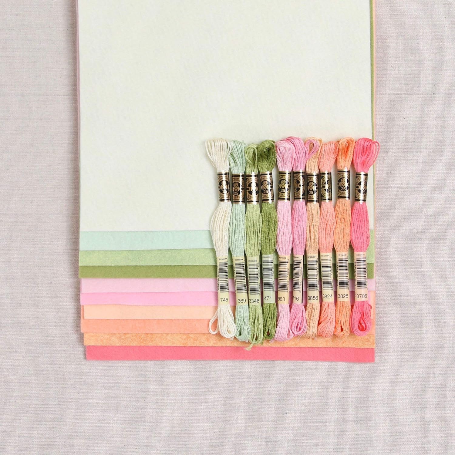 Wool Felt, Melon Sorbet Palette, 10 Sheets of Pastel Wool