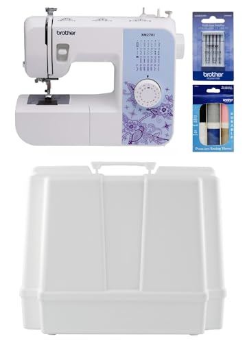 Image of Brother XM2701 27-Stitch Sewing Machine, Hard Plastic Storage and Carry Case, Premium Thread 6-Pack and 5-Piece Sewing Machine Needles