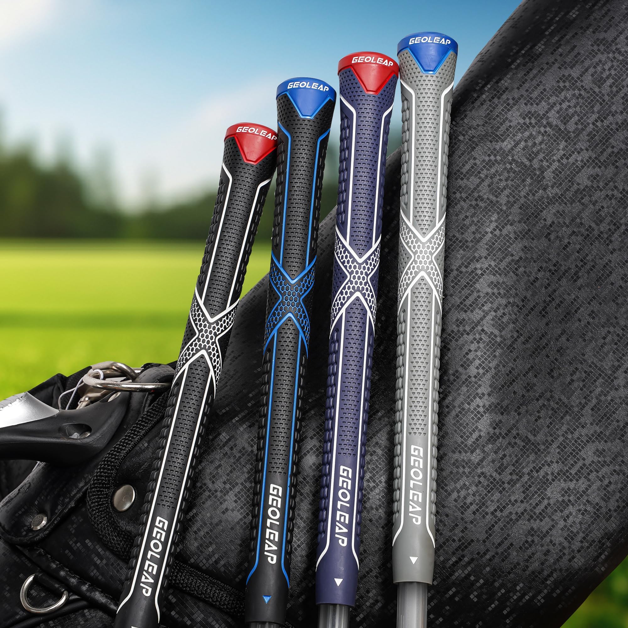 Geoleap Golfgriffe, 13 Stück, mit komplettem Regripping-Set, reduzierte Kegel und dreifache Textur, rutschfestes Design, Golfschlägergriffe, hohe stoßdämpfende, weiche Haptik, Golfgriffe für Männer