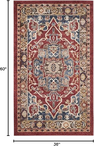 Miniatura 2 de SAFAVIEH Bijar Collection BIJ605R - Alfombra tradicional oriental, envejecida, no desprende pelusa, para sala de estar o dormitorio, 4 x 6 pies,