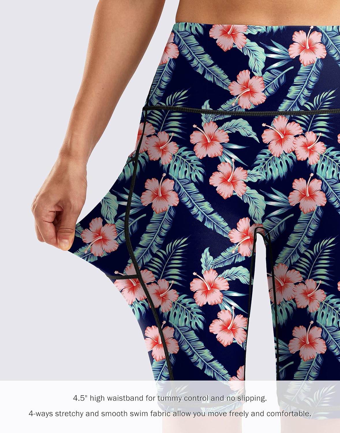 G Gradual Women's 9" High Waisted Swim Board Shorts Tummy Control Swimsuit Bottoms for Women with Liner Pockets - Image 4