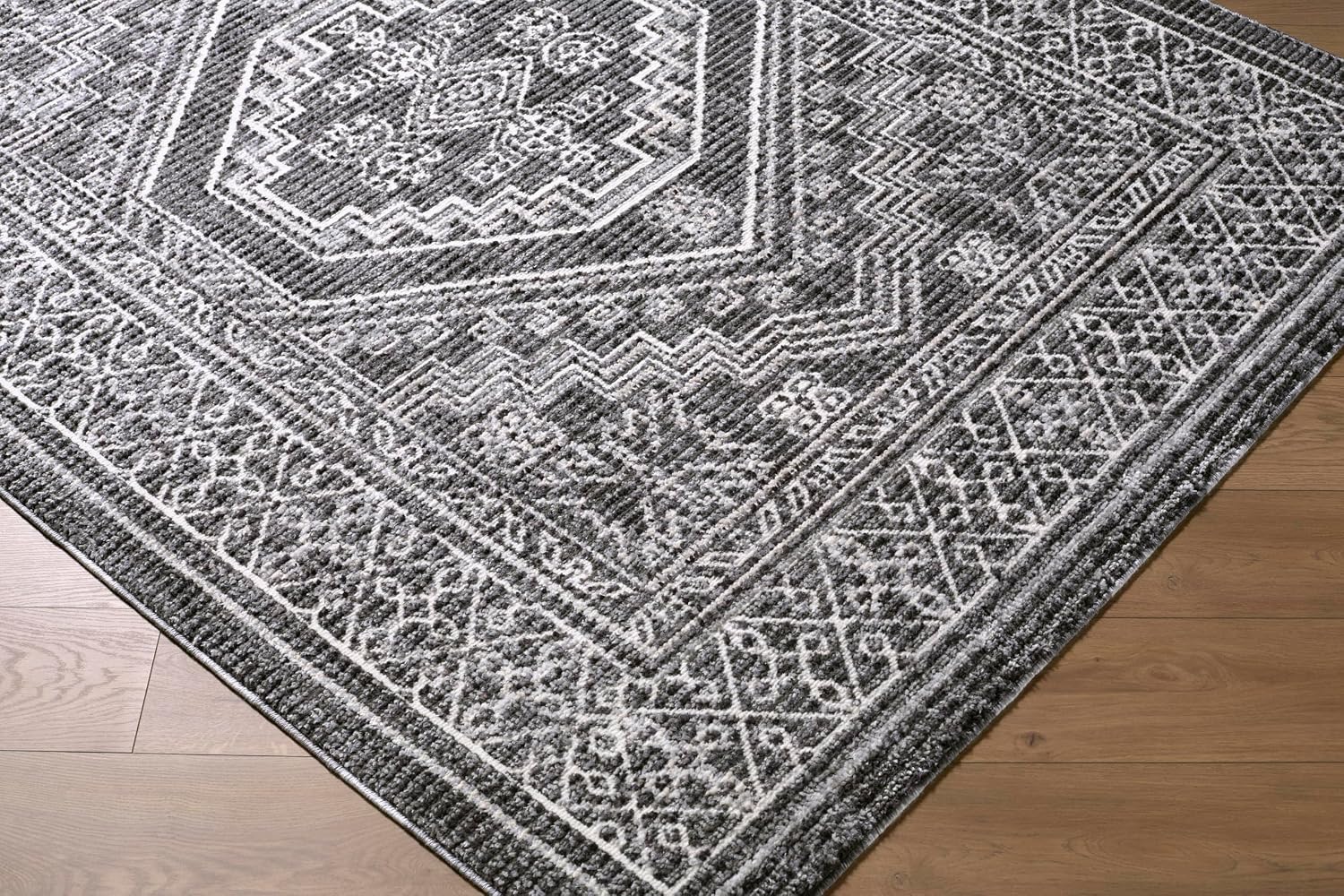 Livabliss x ELLE Decor Odeon Modern Area Rug, 7'10" x 10', Black/Ivory