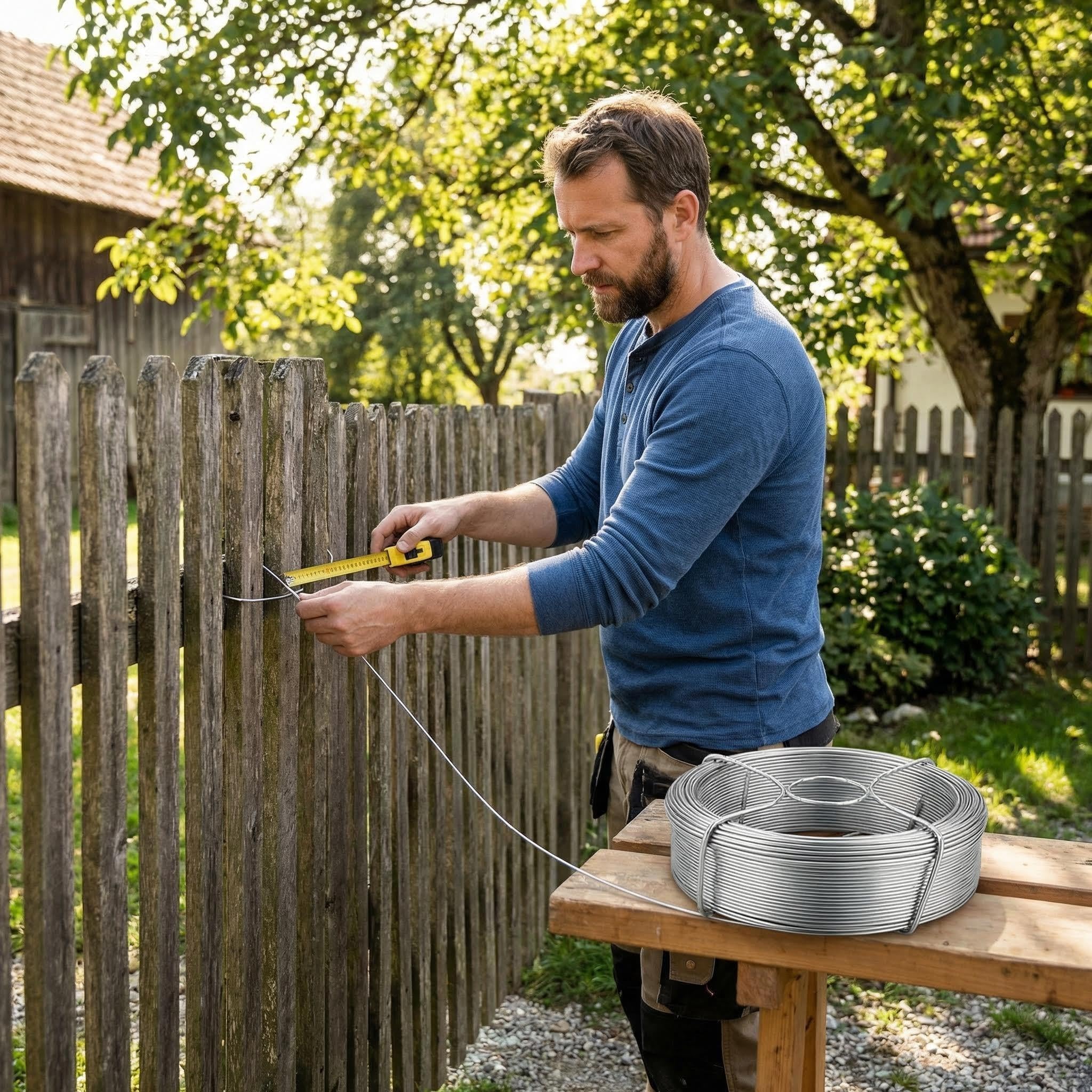 Amagabeli Garden Home Filo di ferro da giardino zincato, 2,2 mm, peso 5 kg, filo di tensione rotolo di filo di ferro metallico rivestito per recinzione WR2 DA098