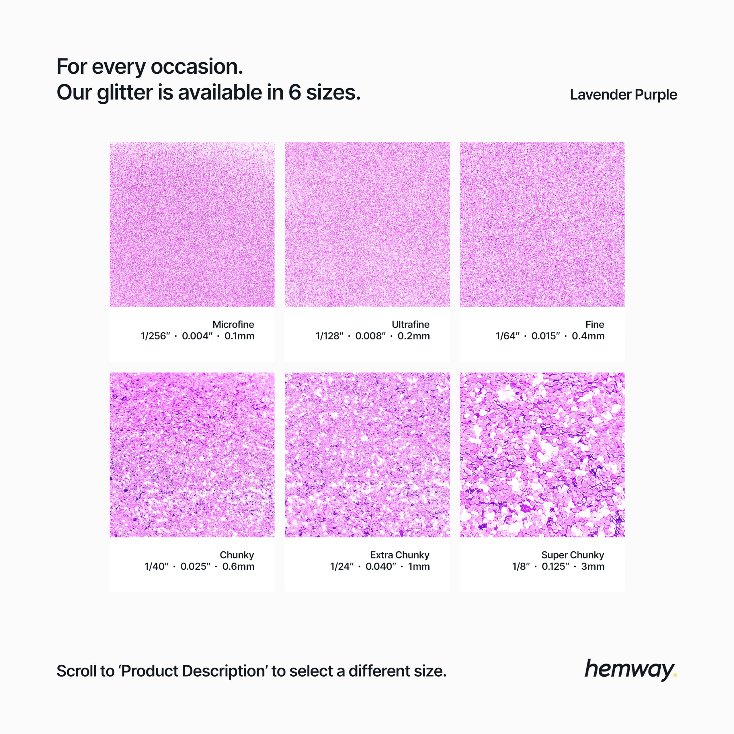 Hemway Glitter Shaker Lavender Purple 130g x2 Pack Extra Chunky, Craft Glitter Shakers for Resin & Epoxy Crafts - Image 3