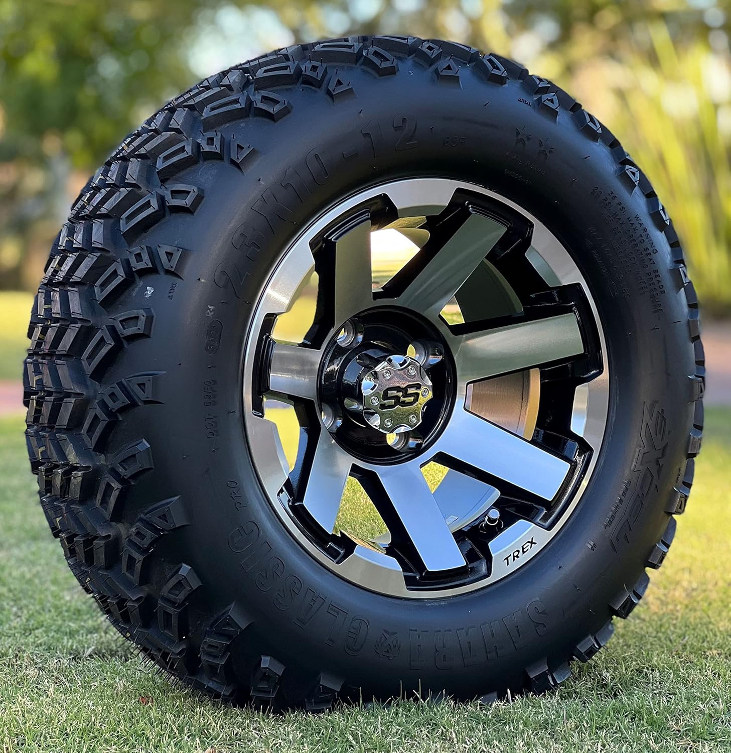 TREX 12" Atlas Machined/Black Wheel and Tire Combo Set of