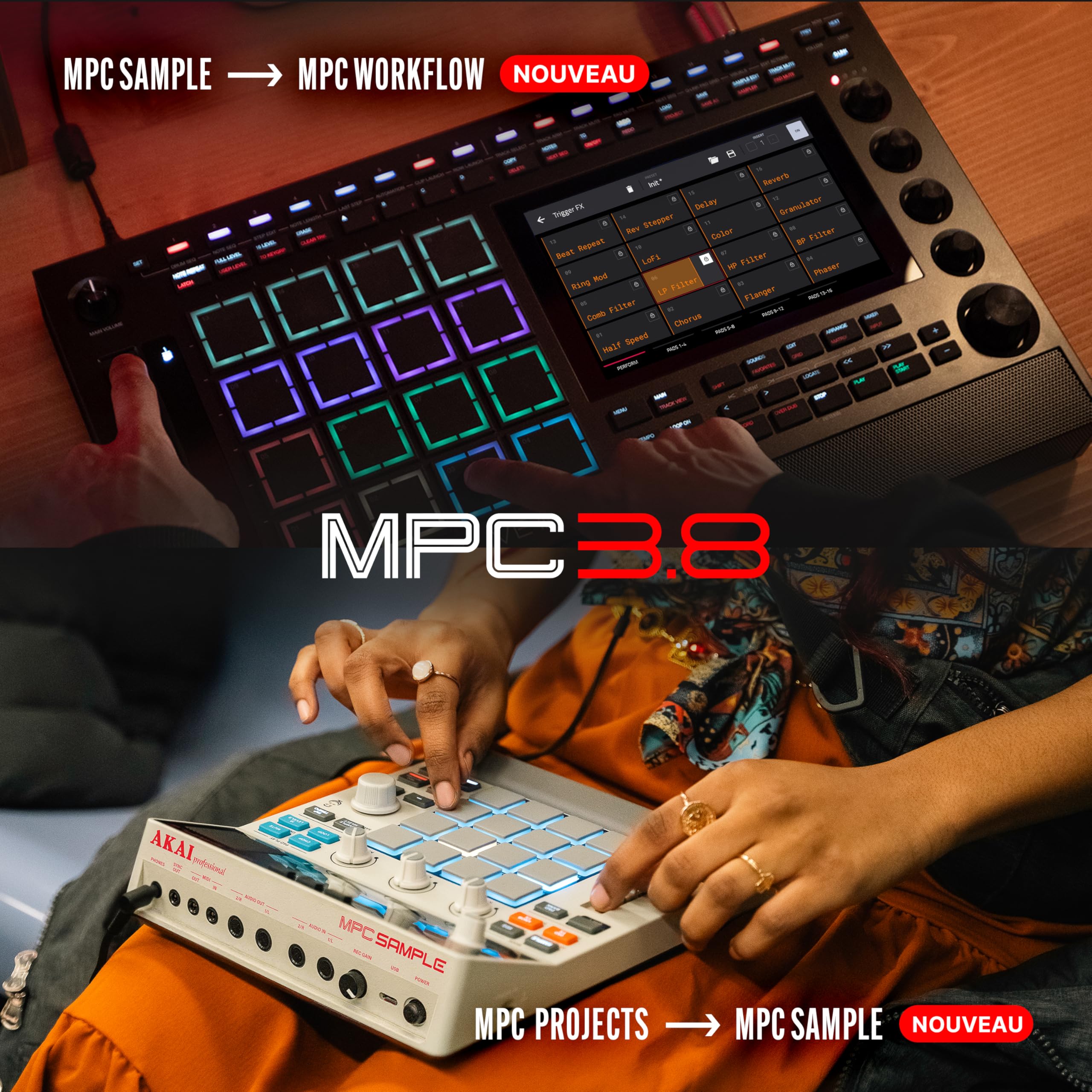 Akai Professional MPC Live III Centre de Production Musicale Portable Autonome avec Pads MPCe, Séquenceur, Écran Tactile, Micro, Enceintes Stéréo, Interface Audio, Wi-Fi, Bluetooth, Batterie