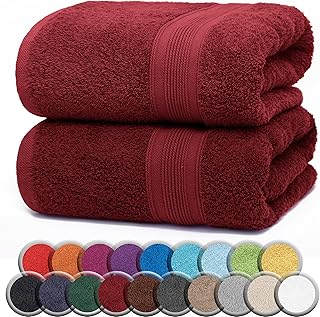 NatureMark Juego de 2 Toallas para Sauna, 80 x 200 cm, Color Rojo Burdeos