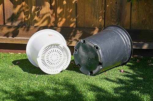 Miniatura 4 de Leaf & Living Macetas modernas, maceta grande de 11 galones y 18 pulgadas, paquete de 4, diseño minimalista elegante, material duradero, drenaje de