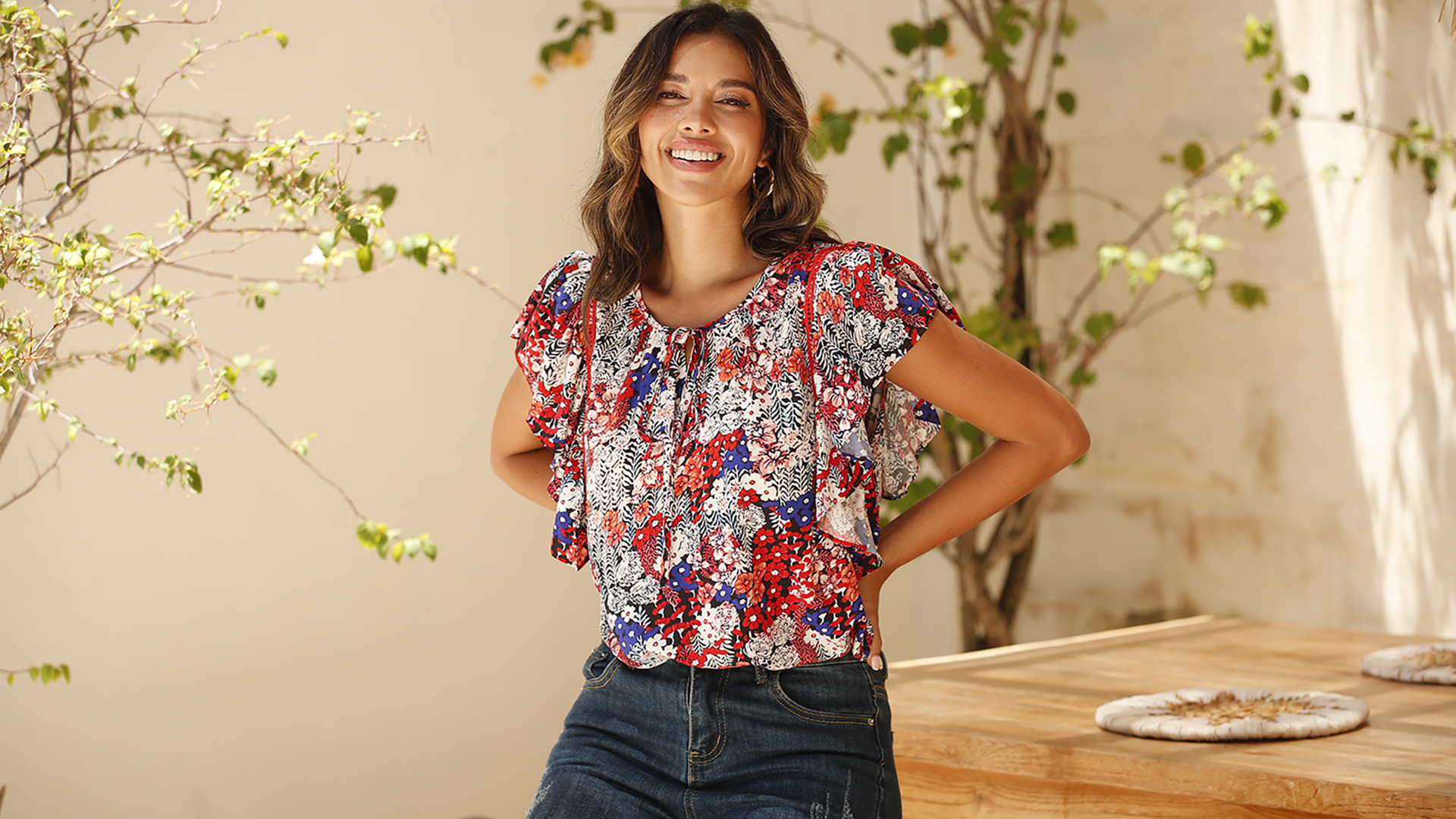トップス her lip to Garden Floral Print Blouse Her lip to - her lip to Garden Floral Print Blouseの通販 by