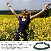 Vista 162 de Pulsera de turmalina negra, pulsera de cristal curativo natural para mujeres y hombres, pulsera de cuentas redondas de 0.315 in para espiritual