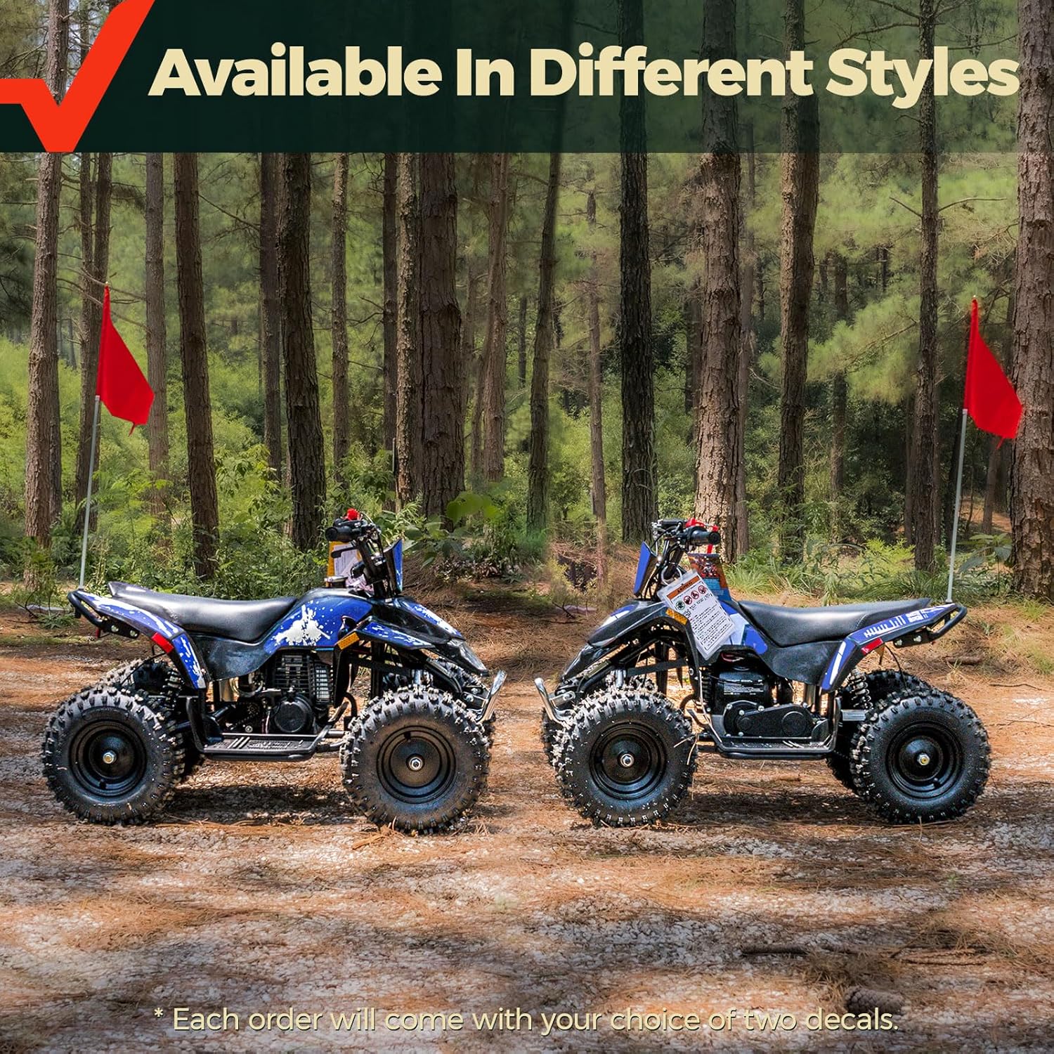 FRP FA40 Sahara Kids Gas ATV,40CC 4-Stroke Mini Gas 4-Wheeler for Kids, Front & Rear Disc Brakes, Speed Control, Up to 143 lbs Weight Capacity, Blue