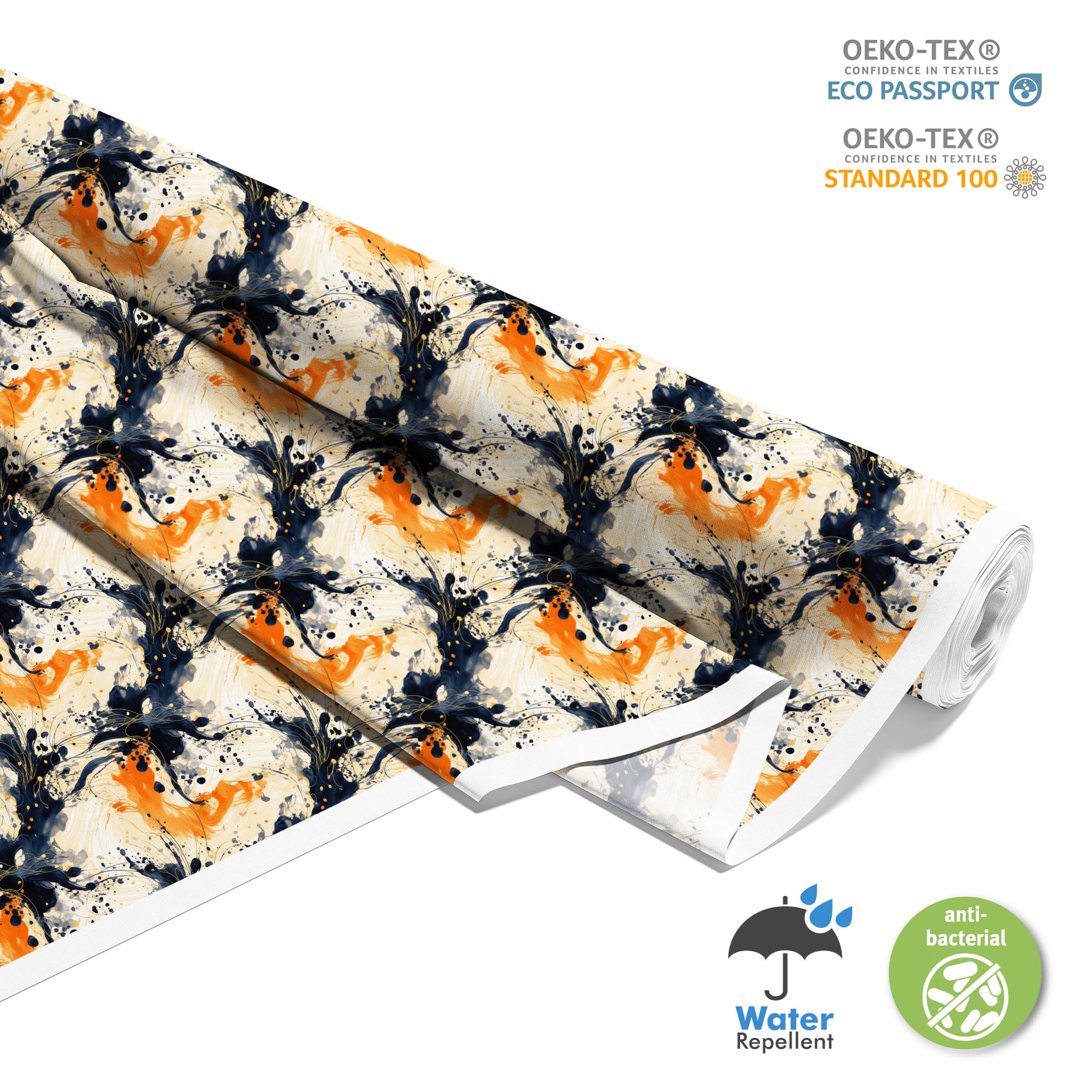 Tela Opaca Por Metros HEKO PANELS Tela Oxford Impermeable Por Metros, Tela De Lona De Poliéster, Tela De Costura, Tela Decorativa, Artesanía, Impermeable, Opaca, Plantas, Hojas, Acuarela, 3 Metros, 155 X 300