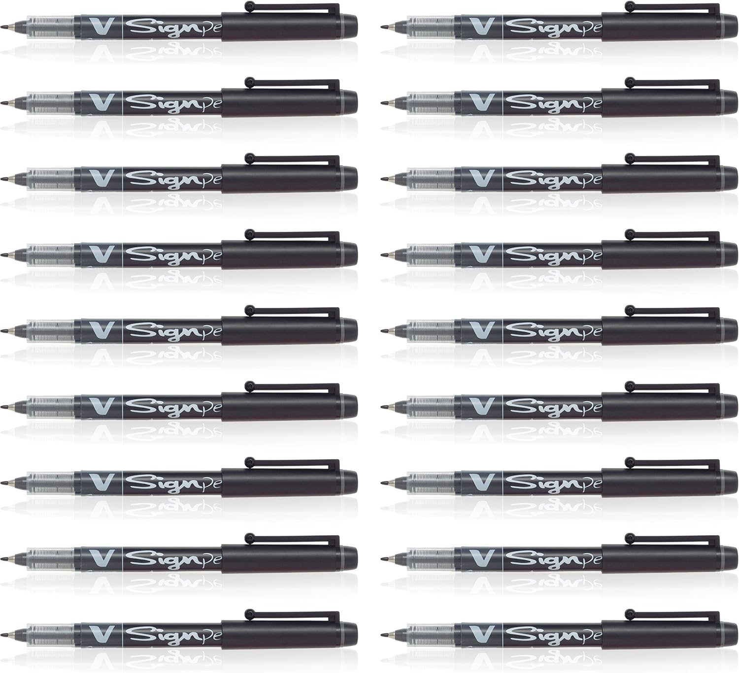 Pilot 019593 V Sign Pen (Black - Pack of 18)