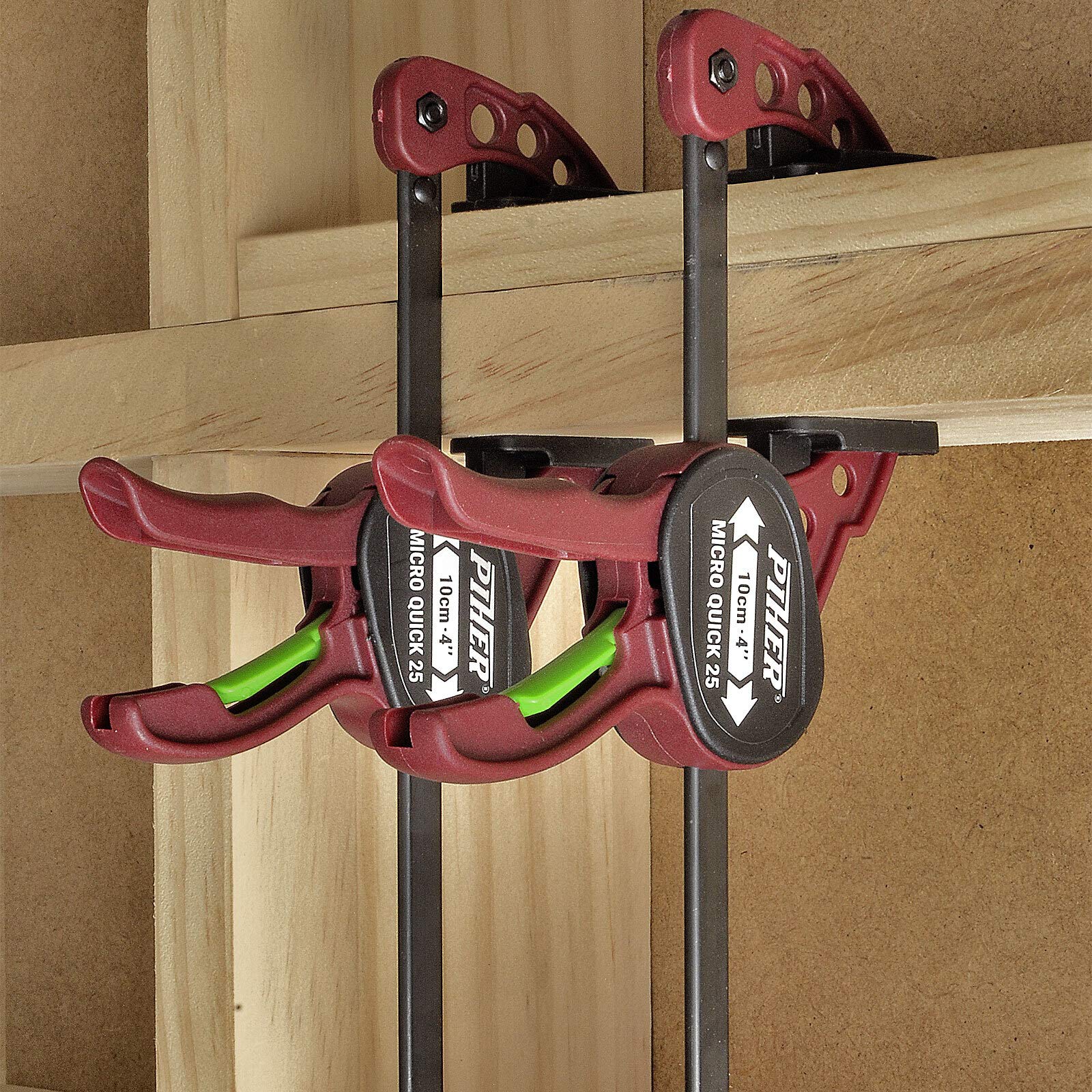 2 Paar Piher Micro Quick Einhandzwinge 20 cm Schraubzwinge Spann Spreiz Zwinge Klemme