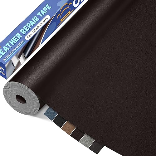 Vista 48 de ONine - Parche para reparación de cuero, autoadhesivo, diferentes colores, de 8 x 11 pulgadas para desprender y pegar, sofás, asientos de automóvil