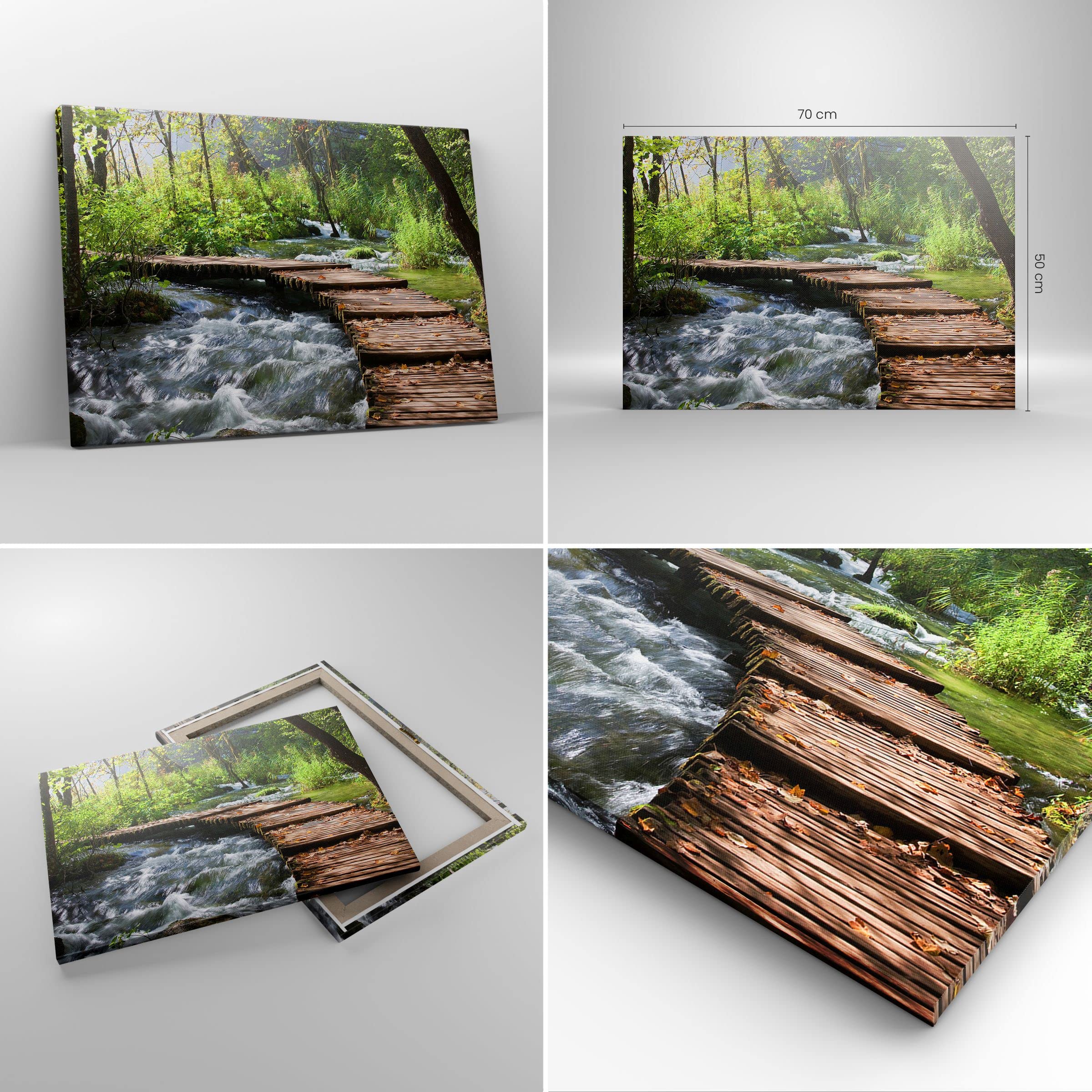 ARTTOR Tableau sur Toile Décoratif 70x50 cm Paysages Forêt - 0356 | Parc Nature Arbres Impression sur Toile Décoration Murale Art Mural Toile Imprimée Salon Chambre Cuisine ARTTOR