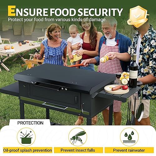 Miniatura 5 de HECASA Tapa dura para parrilla de 36 pulgadas, color negro, de aluminio, impermeable, compatible con Blackstone y más (sin chapado en diamante)