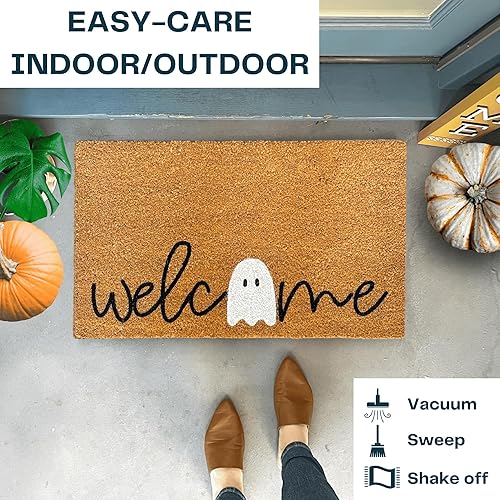 Miniatura 5 de Nickel Designs Halloween Doormat, Heavy Duty Natural Coir Fibers, UV Resistant, Ghost Halloween Front Porch Decor, Fall Theme (Small)
