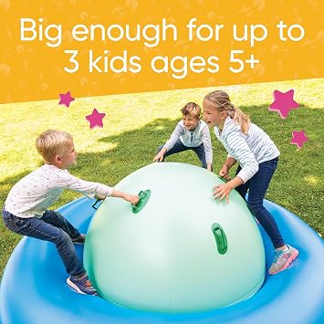 Hearthsong 8-Foot Inflatable Dome Rocker with 6 Handles - Children's Fun Play Equipment Blow Up Giant Bouncer Backyard Toy for Outdoor Game Activities for Boys & Girls Ages 5+ (Max Weight 250 lbs)