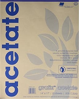 Grafix 14 x 17 Inches Biodegradable Clear Acetate 25 Sheets - 5CL1417