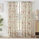 Greenland Home Antique Rose 100% Paire de panneaux de rideau de coton, 42 W x 84 L pouces chacun, ensemble de 2 - bleu