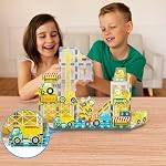 PicassoTiles 8pc Magnet Building Tile Blocks Addon 8 Magnetized Action Figures Construction Vehicle Zoo Animal Theme Compatible with Magnetic Build Tiles Playset STEM Learning Girls Boys Ages 3+ PTA21