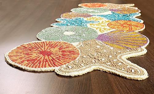 Miniatura 3 de Light & Pro Seashell - Camino de mesa decorativo con cuentas a mano para Navidad, Pascua, cosecha de otoño, Halloween, hecho a mano por expertos