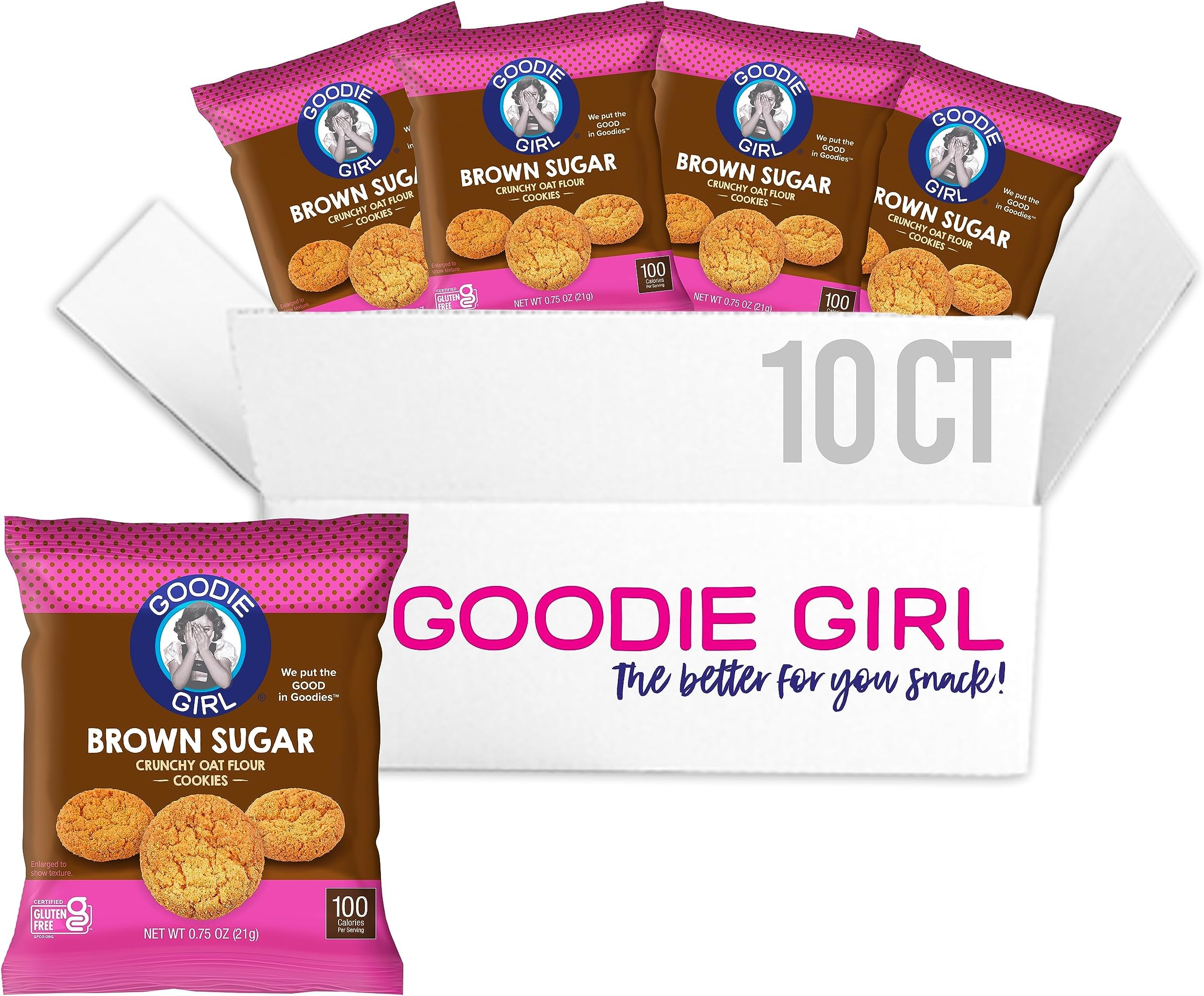 Goodie Girl, Mini Brown Sugar Cookie Snack Packs | Gluten Free, Peanut Free | 100 Calories (10 Pack)