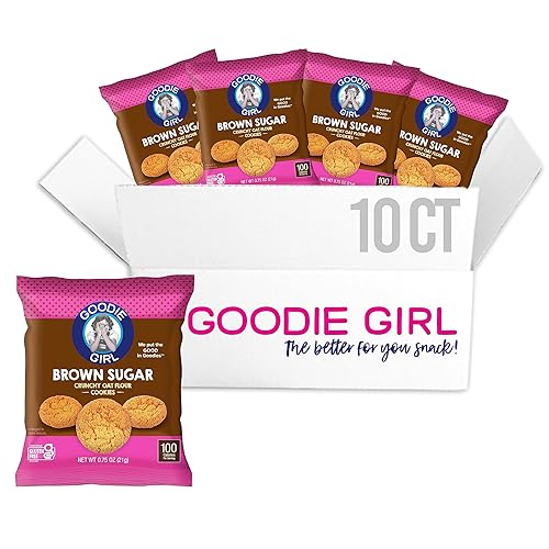 Goodie Girl - Mini paquetes de galletas de azúcar morena, sin gluten, sin maní, 100 calorías (paquete de 10)