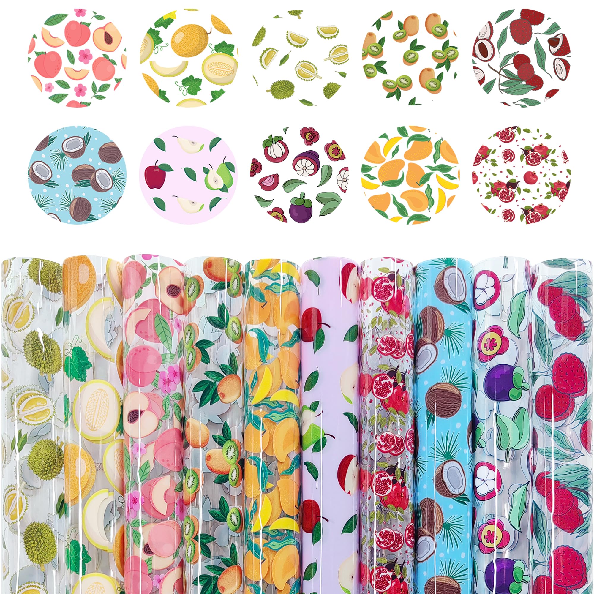 Transparentes PVC Leder Mit Gänseblümchen-Muster - 30x135cm Rolle