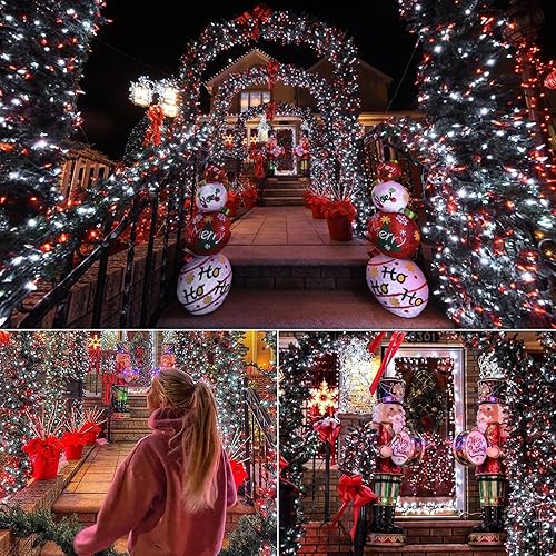 Miniatura 5 de Brizled Luces de Navidad rojas y blancas, 33 pies, 100 luces LED para árbol de Navidad de 0.197 in, mini luces de Navidad de gran angular