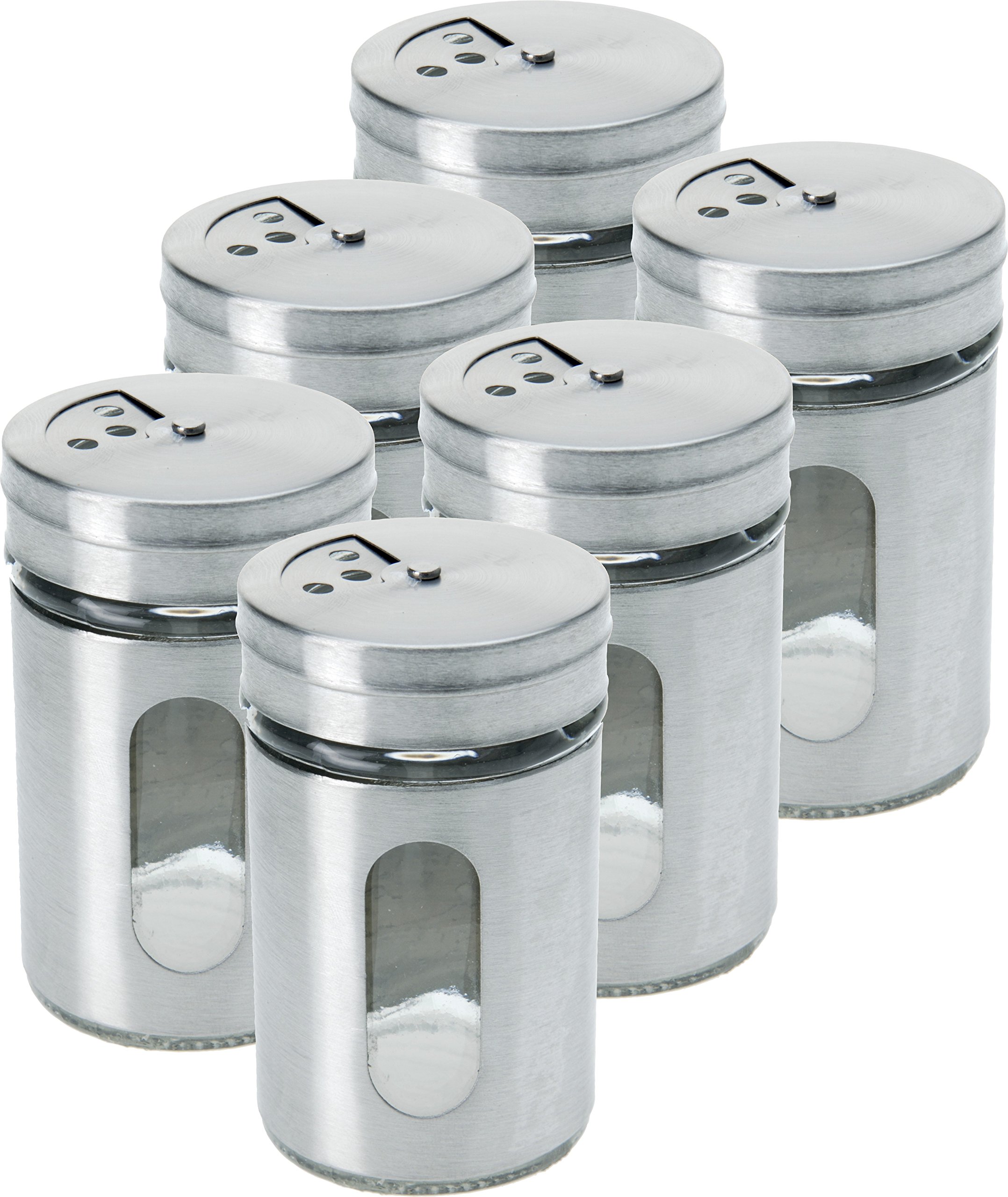 80ml Glass Stainless Steel Spice Jars with Measuring Cap and Window