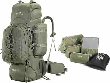 Tripole Backpack Colonel 80L waterproof rugzak met dagrugzak amovible outdoor tas duurzaam ontwerp geschikt trektochten zwart