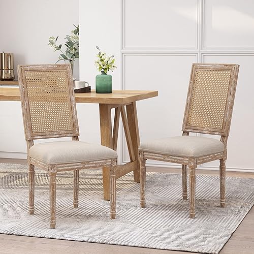 Miniatura 2 de Christopher Knight Home Regina Silla de comedor, madera, beige + natural