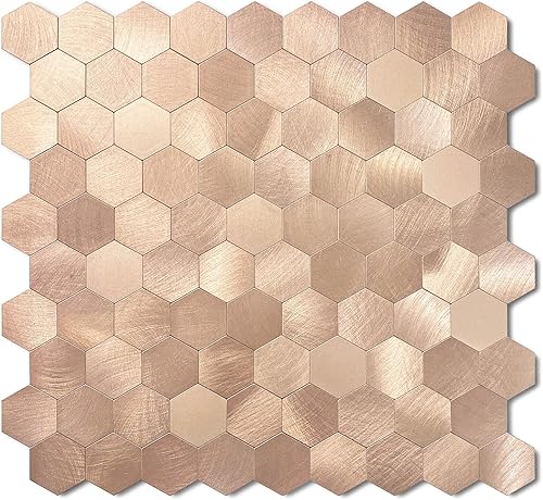 BeNice Protector contra salpicaduras para azulejos hexagonales de cocina adhesivo para azulejos de pared adhesivos de cocina azulejos de metal 3D 5