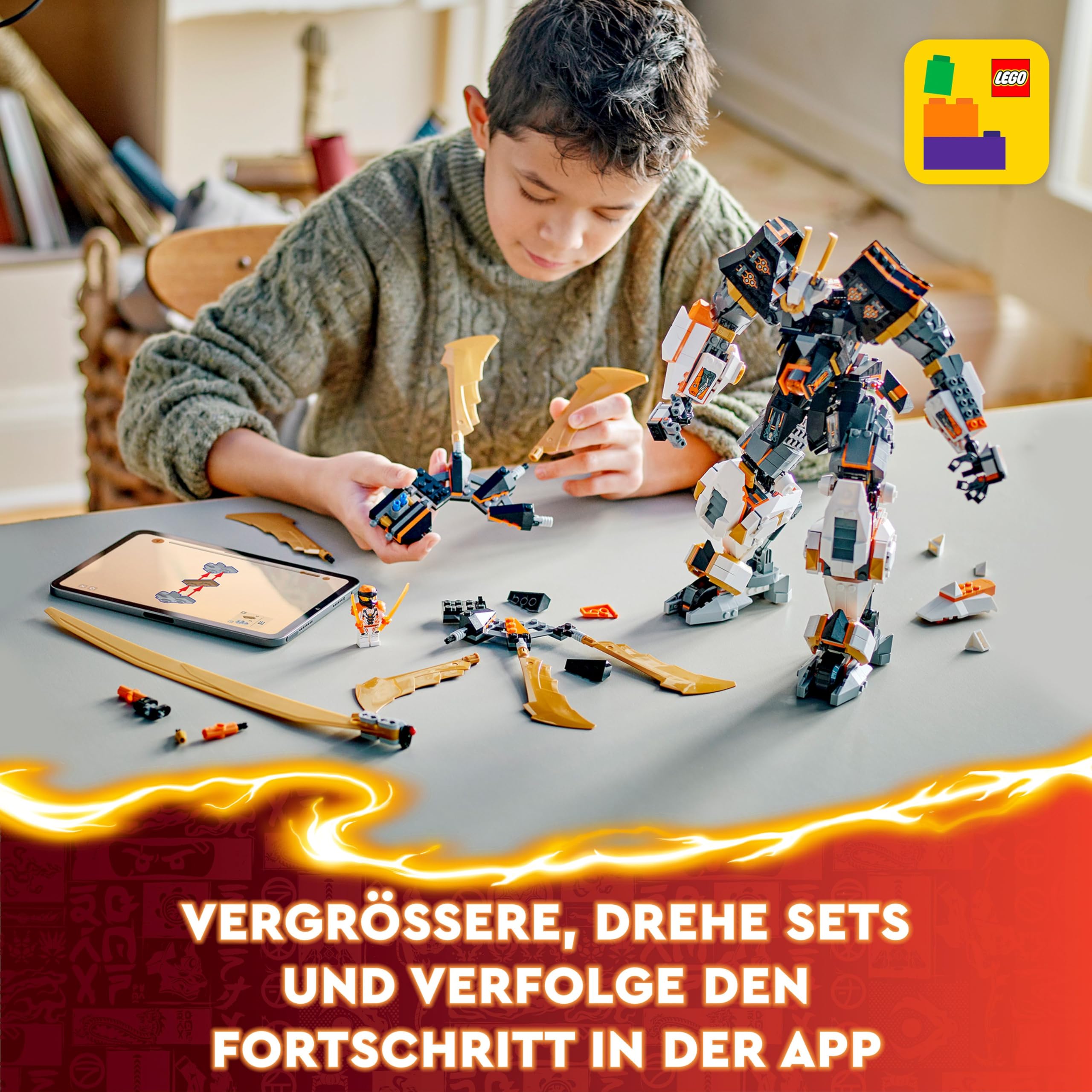 LEGO NINJAGO Coles Titandrachen-Mech, Abenteuer Spielzeug für Kinder, Ninja Spielset mit 1 Minifigur, Geburtstagsgeschenk für Jungen und Mädchen ab 12 Jahren, Fantasyspielset 71821