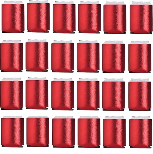 Miniatura 7 de Fundas para enfriar latas de espuma de polietileno en blanco, plegables, personalizables, para fiestas, bodas a granel (25, negro)