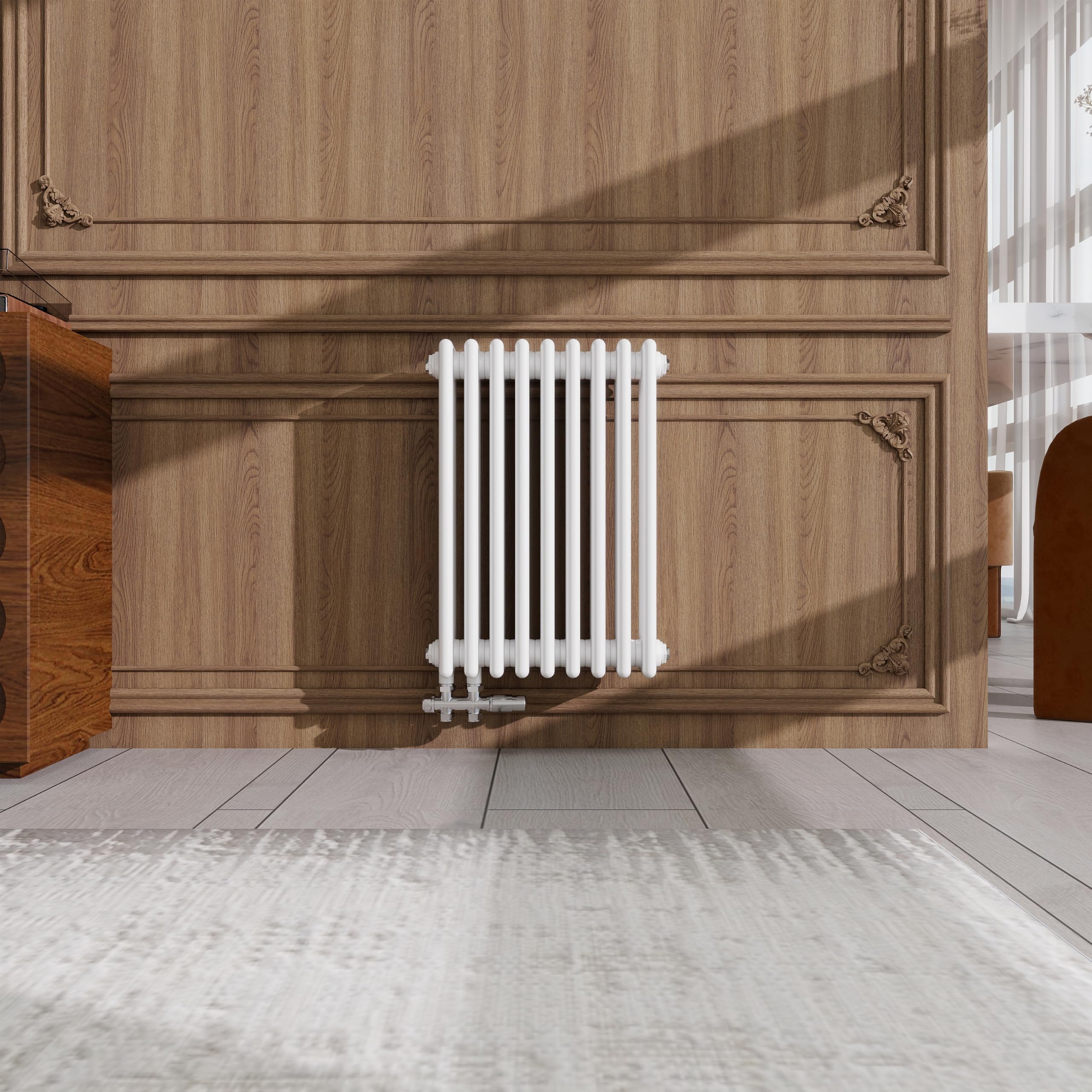 Traditioneller Gusseisen Heizkörper 600×425mm 645W 3 Säulen Weiß