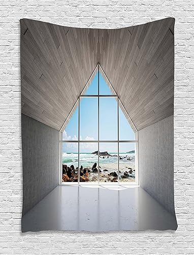 Miniatura 19 de Ambesonne Tapiz de Saguaro, Blooming Palo Verdes y Saguaros at 4 Peaks Hills Phoenix Arizona, colgante de pared para dormitorio, sala de estar