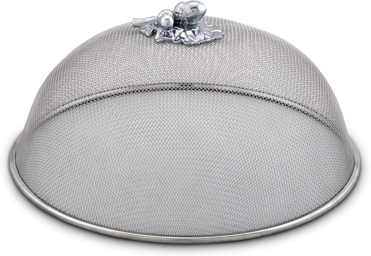 Arthur Court Stainless Steel Mesh Picnic Food Cover Protectors For Bugs, Parties Picnics, BBQs/Cast Aluminum Mardi Gras Mask Two Sided Knob 10.5 inch Diameter x 5.5 inch Tall