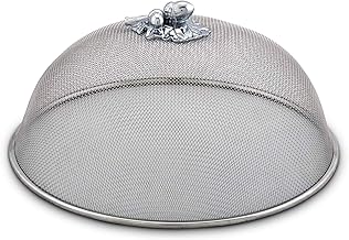 Arthur Court Stainless Steel Mesh Picnic Food Cover Protectors For Bugs, Parties Picnics, BBQs/Cast Aluminum Olive Pattern Knob 10.5 inch Diameter x 5 inch Tall