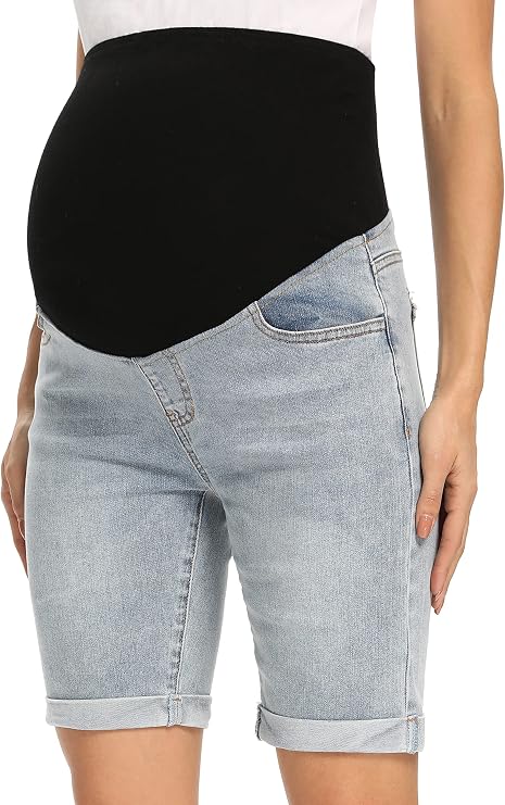 Foucome Women's Materntiy Bermuda Jean Shorts