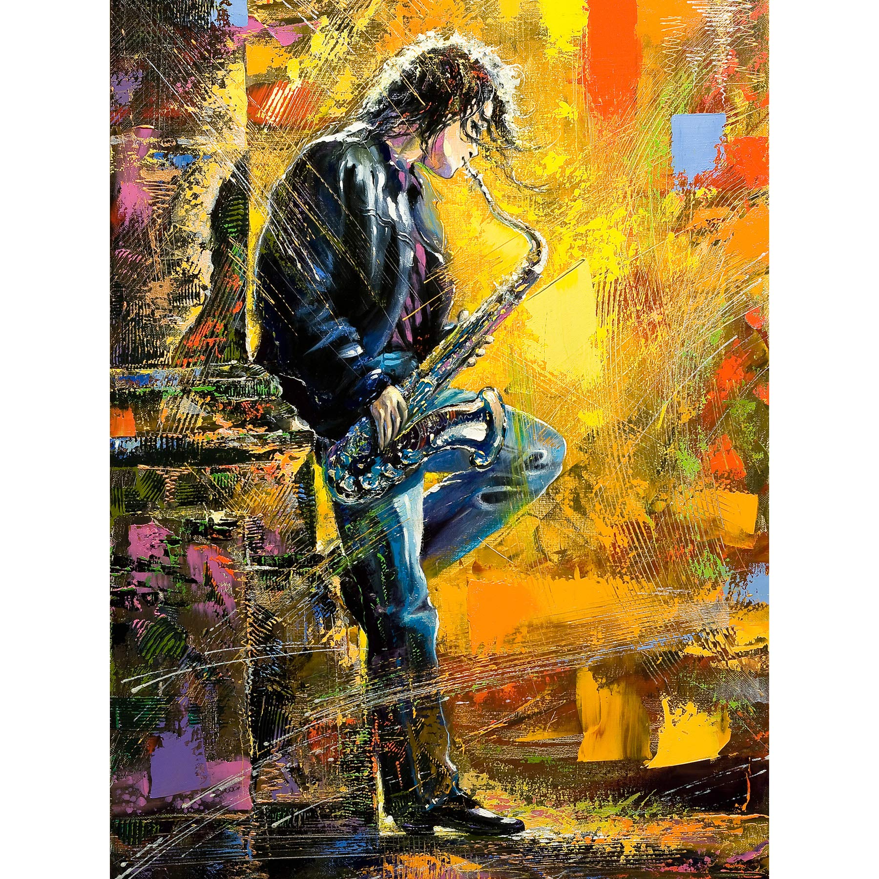 Musician Jazz Saxophone Art Print Poster Wall Decor