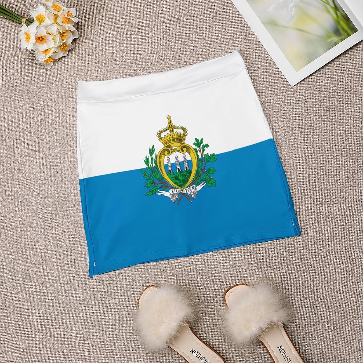 San Marino Flag Trouser Skirt,Women's Mini Mini Parcel Skirt Used for Running/Tennis/Golf/Yoga/Fitness Exercise 4XL