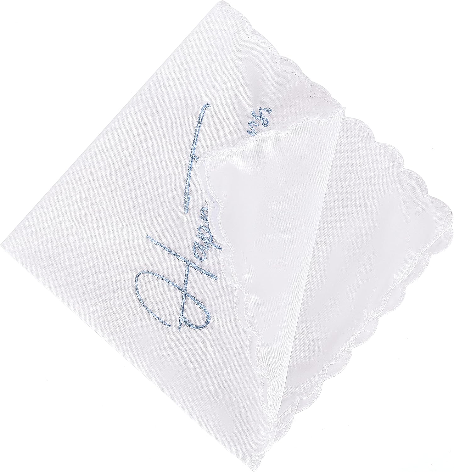 Happy Tears Wedding Handkerchief in Blue - Something Blue Bridal Keepsake Bride Mother