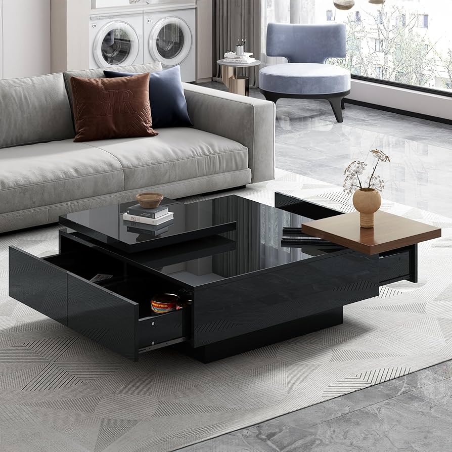 Amazon.com: XD Designs Modern Square Coffee Table with Movable Top
