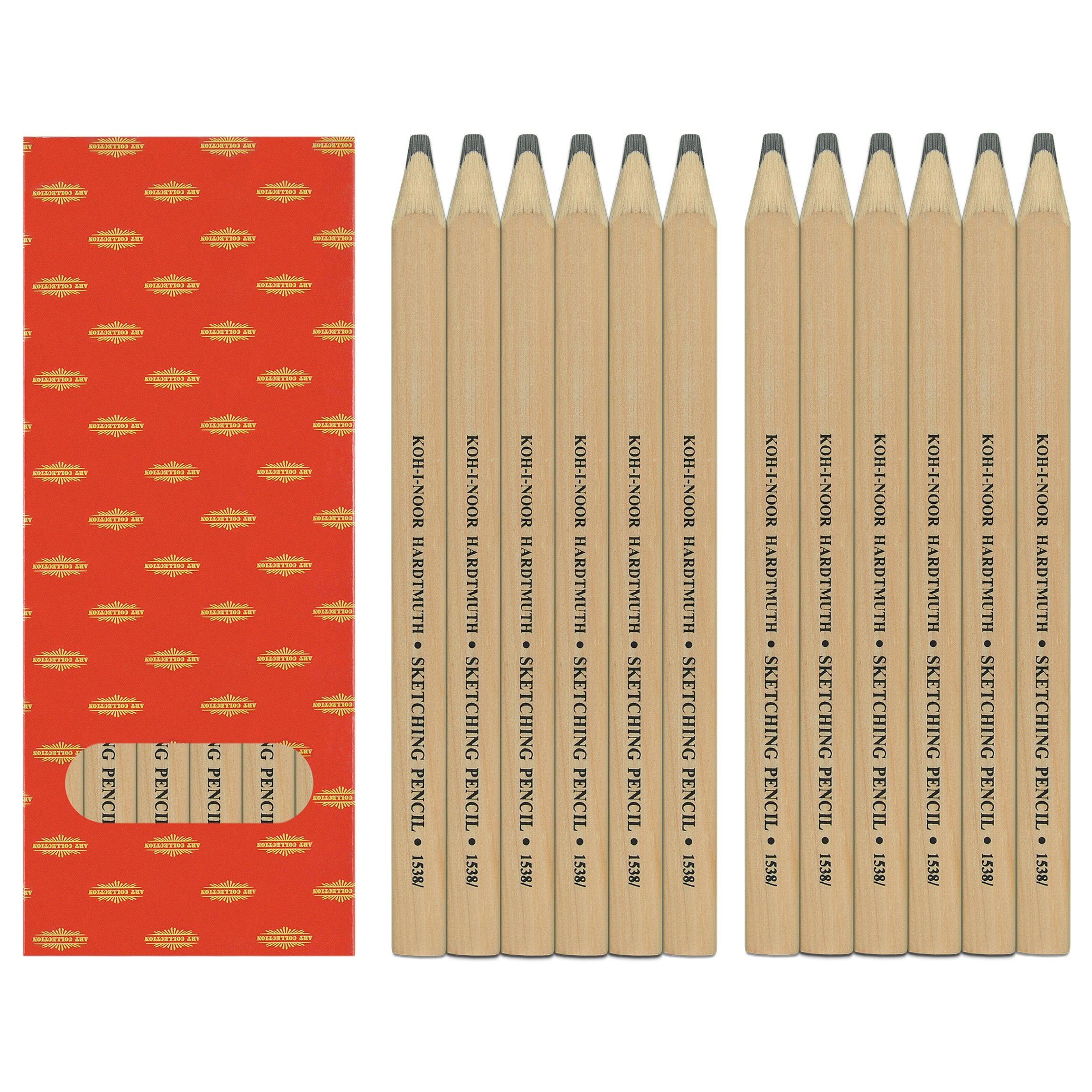 Koh-i-noor 12 Sketching Flat Graphite Pencils. 2B. 1538