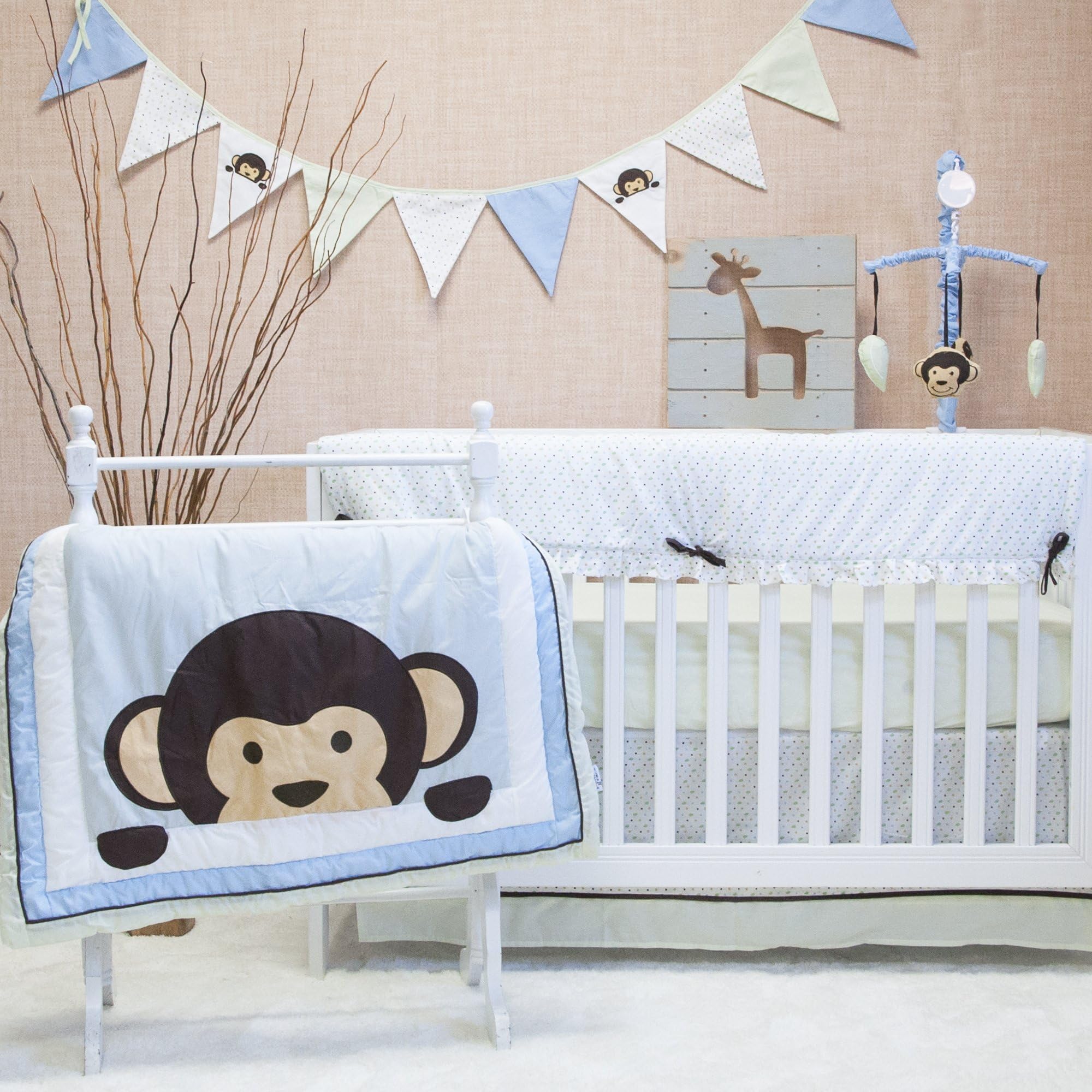 Pam Grace Creations Maddox Monkey Mix & Match 10 Piece Crib Bedding Set